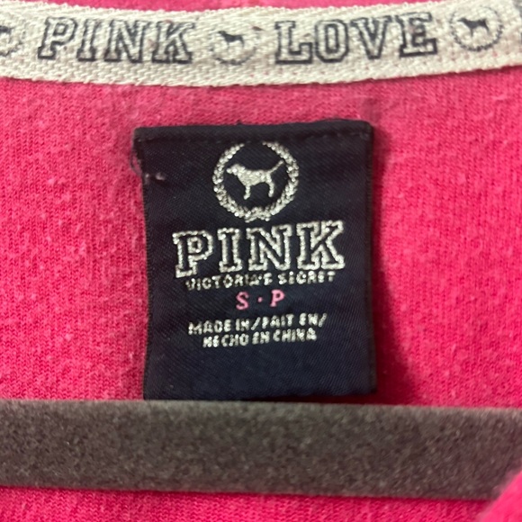 SOLD! Victoria's Secret PINK Bling Sequin LOVE PINK Logo Velour Full Zip Hoodie - Picture 16 of 16